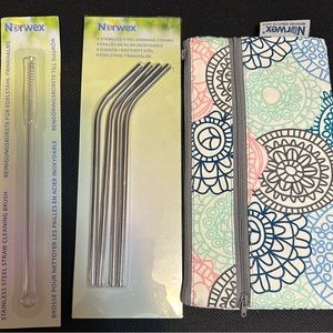 Norwex Straw, cleaning brush and wipes bag